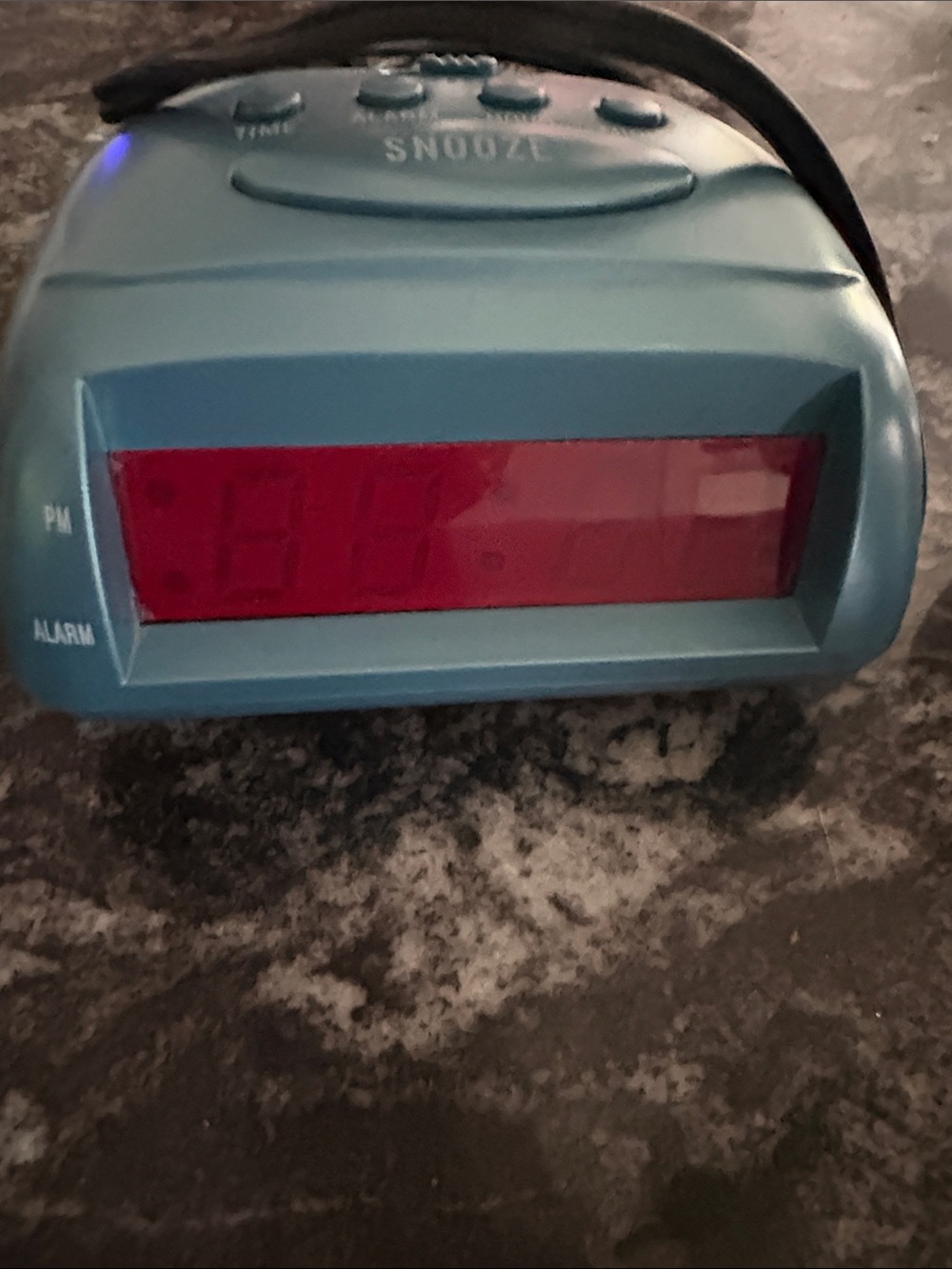Blue Digital Alarm Clock with Snooze Button